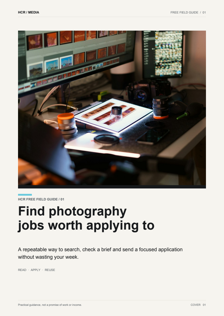 Free guide cover for finding photography jobs