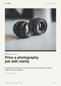 Free guide cover for pricing a photography job